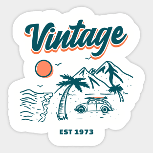 Vintage Est 1973 Surf Car Sticker